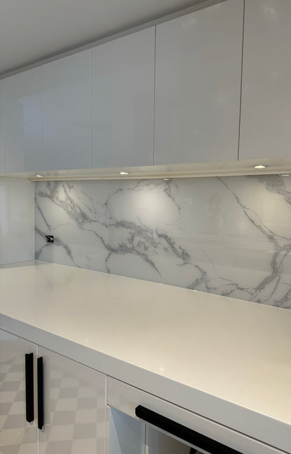 Marble-Infused Glass Splashbacks