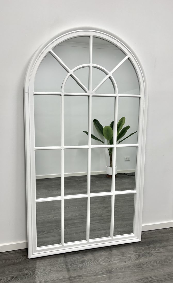 Coastal White Arch Mirror