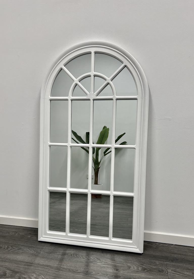 Coastal White Arch Mirror