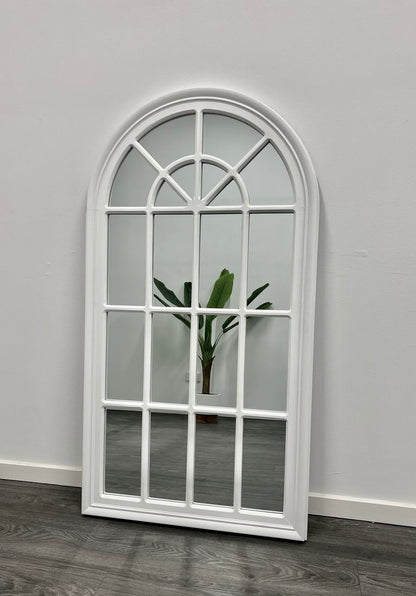 Coastal White Arch Mirror