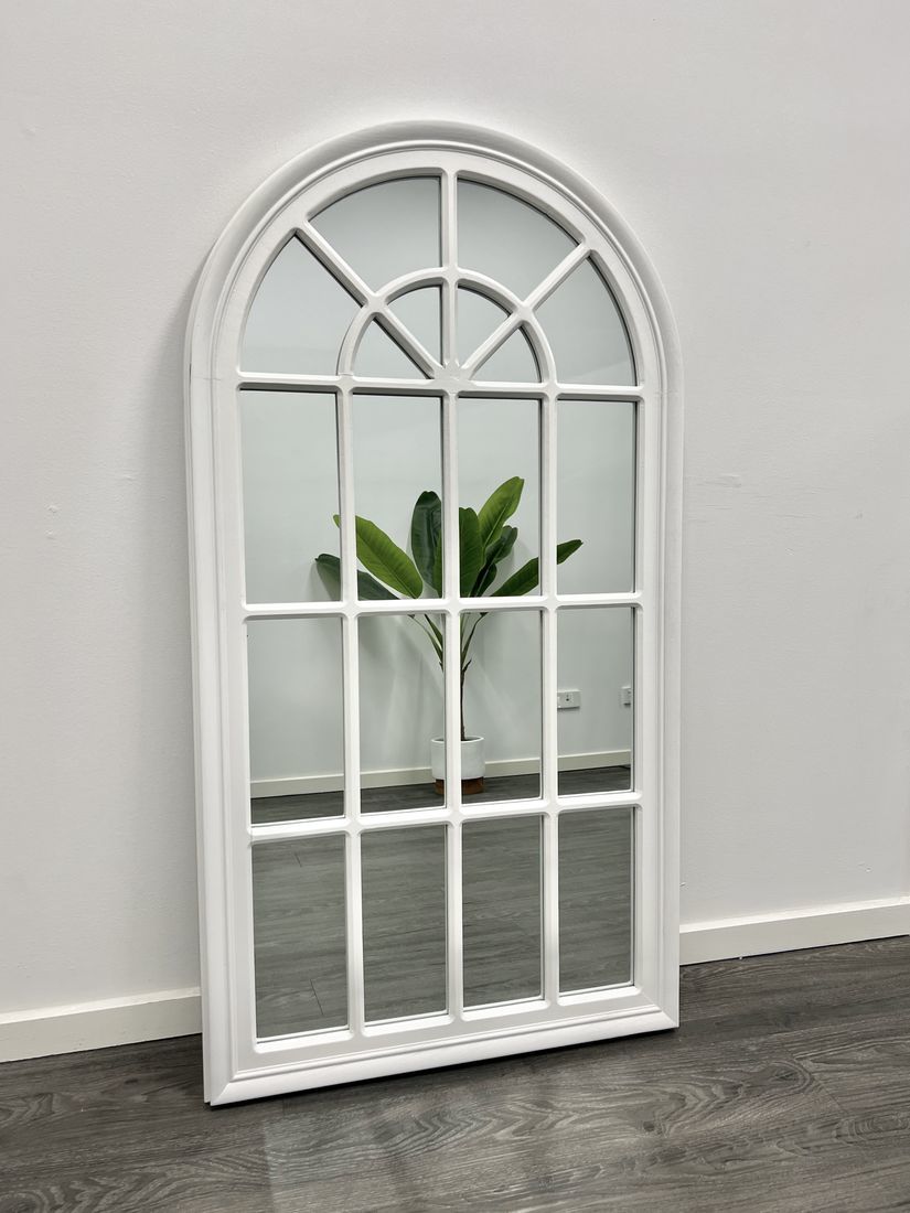 Coastal White Arch Mirror