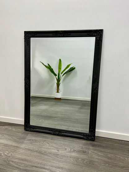 Elegant Provincial Black Rectangle Mirror