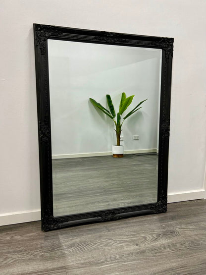 Elegant Provincial Black Rectangle Mirror