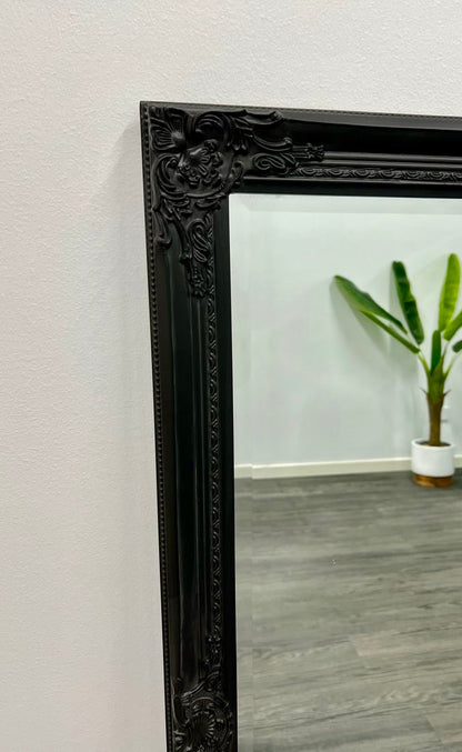 Elegant Provincial Black Rectangle Mirror