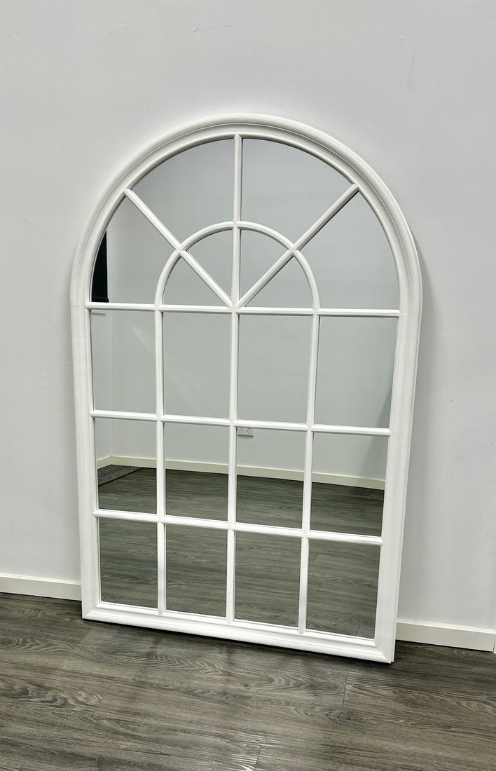 Coastal White Arch Mirror